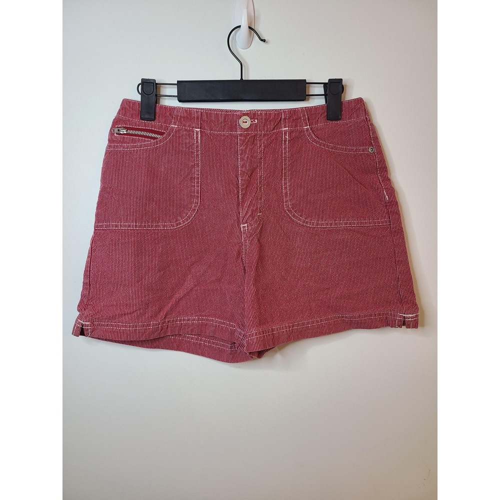 Gloria Vanderbilt Shorts W 6P Red Stripe Utility Cotton Casual Retro 80s 90s Y2K